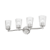 Millennium Lighting Ashli 4 Light 28" Wide Vanity Light with Patterned Glass Shades Brushed Nickel