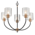 Millennium Lighting Renitta 5 Light 26" Wide Chandelier Matte Black / Modern Gold