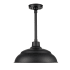 Millennium Lighting LED RLM Outdoor 14" Warehouse Pendant with 12" Stem Ceiling Mount Satin Black
