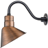 Millennium Lighting RLM 1 Light Outdoor Wall Sconce with 10" Wide Angle Shade and 14.5" Gooseneck Stem Natural Copper