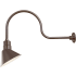Millennium Lighting RLM 1 Light Outdoor Wall Sconce with 10" Wide Angle Shade and 30" Gooseneck Stem Architectural Bronze
