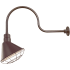 Millennium Lighting RLM 1 Light Outdoor Wall Sconce with 12" Angle Shade and 30" Gooseneck Stem Architectural Bronze