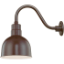Millennium Lighting RLM 1 Light Outdoor Wall Sconce with 10" Wide Bowl Shade and 14.5" Gooseneck Stem Architectural Bronze