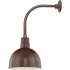 Millennium Lighting RLM 1 Light Outdoor Wall Sconce with 12" Wide Bowl Shade and 13" Gooseneck Stem Architectural Bronze