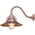 Millennium Lighting RLM 1 Light Outdoor Wall Sconce with 14" Wide Railroad Shade and 14.5" Gooseneck Stem Copper
