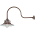 Millennium Lighting RLM 1 Light Outdoor Wall Sconce with 14" Wide Railroad Shade and 30" Gooseneck Stem Architectural Bronze