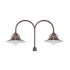 Millennium Lighting RLM 2 Light Post Light with 14" Wide Railroad Shade and Double Post Adapter Architectural Bronze