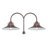 Millennium Lighting RLM 2 Light Post Light with 18" Wide Railroad Shade and Double Post Adapter Architectural Bronze