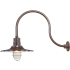 Millennium Lighting RLM 1 Light Outdoor Wall Sconce with 15" Wide Radial Shade and 24" Gooseneck Stem Architectural Bronze