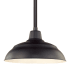 Millennium Lighting RLM 1 Light Outdoor Pendant with 17" Warehouse Shade and 36" Stem Satin Black