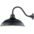 Millennium Lighting RLM 1 Light Outdoor Wall Sconce with 17" Warehouse Shade and 14.5" Gooseneck Stem Satin Black