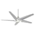 MinkaAire Switch 60" 5 Blade Convertible LED Ceiling Fan with Remote Included Brushed Nickel / Silver