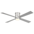 MinkaAire Falco 54" 4 Blade Indoor LED Flush Mount Ceiling Fan with Remote Control Brushed Nickel / Silver