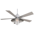 MinkaAire Rainman 54" 5 Blade Indoor / Outdoor Ceiling Fan with Wall Control and LED Bulb Included Galvanized