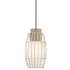 Minka Lavery Watermill 1 Light 13" Wide Pendant with Etched Opal and Natural Wicker Shades Coal