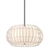Minka Lavery Watermill 3 Light 20" Wide Cage Multi Light Pendant with Etched Opal and Natural Wicker Shades Coal