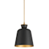 Minka Lavery Holloway 15" Wide Pendant Dark Matte Black / Legacy Brass
