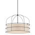 Minka Lavery Gateway Park 6 Light 26" Wide Cage Multi Light Pendant with Oatmeal Linen Shade Coal