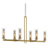 Minka Lavery Emmerham 6 Light 44" Wide Linear Chandelier with Clear Glass Shades Soft Brass