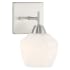 Minka Lavery Camrin 1 Light 9" Tall Vantage Bathroom Sconce Brushed Nickel