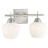 Minka Lavery Camrin 2 Light 14" Wide Vantage Bathroom Vanity Light Brushed Nickel