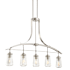 Minka Lavery Poleis 5 Light 39" Long Linear Chandelier with Clear Glass Shades Brushed Nickel