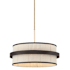 Minka Lavery Harbor Wrap 6 Light 28" Wide Multi Light Pendant with Cotton Shades Dark Bronze / Painted Legacy Brass