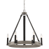 Minka Lavery Rawson Ridge 6 Light 24.25" Wide Chandelier with Leather Straps Aged Silverwood / Coal