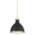 Minka Lavery Lynk 17" Wide Pendant with Etched Opal Glass Shade Dark Matte Black / Legacy Brass