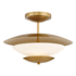 Minka Lavery Solara 3 Light 19" Wide Semi-Flush Ceiling Fixture with Faux Alabaster Glass Legacy Brass