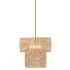 Minka Lavery Bungalow Heaven 4 Light 16" Wide Multi Light Pendant with Papyrus Rope Shades Soft Brass