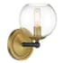 Minka Lavery Kearney Park 9" Tall Vantage Bathroom Sconce with Clear Glass Coal / Soft Brass