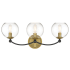 Minka Lavery Kearney Park 3 Light 23" Wide Vantage Vanity Light with Clear Glass Coal / Soft Brass