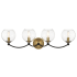 Minka Lavery Kearney Park 4 Light 32" Wide Vantage Vanity Light with Clear Glass Coal / Soft Brass