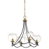 Minka Lavery Kearney Park 4 Light 23" Wide Vantage Chandelier with Clear Glass Coal / Soft Brass