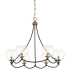 Minka Lavery Kearney Park 8 Light 35" Wide Vantage Chandelier with Clear Glass Coal / Soft Brass