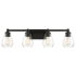 Minka Lavery Clarity 4 Light 32" Wide Vanity Light with Clear Glass Shades Coal