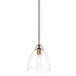 Minka Lavery Sommersby 7" Wide Mini Pendant with Clear Glass Shade Legacy Brass / Matte Black