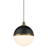Minka Lavery Vorey 17" Wide Pendant with Etched Opal Glass Coal / Oxidized Aged Brass