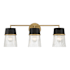 Minka Lavery Stamford 3 Light 24" Wide Vanity Light Dark Matte Black / Legacy Brass