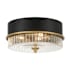 Minka Lavery Stamford 3 Light 15" Wide Flush Mount Drum Ceiling Fixture Dark Matte Black / Legacy Brass