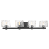 Minka Lavery Drysdale 4 Light 33" Wide Vanity Light with Hammered Glass Shades Coal