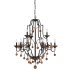 Minka Lavery Colonial Charm 9 Light 34" Wide Taper Candle Style Chandelier Old World Bronze / Walnut