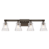 Minka Lavery Graham Avenue 4 Light 31" Wide Bathroom Vanity Light Smoked Iron / Brushed Nickel