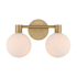 Minka Lavery Fenton 2 Light 15" Wide Bathroom Vanity Light with Ribbed Glass Shades Legacy Brass