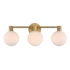 Minka Lavery Fenton 3 Light 24" Wide Bathroom Vanity Light with Ribbed Glass Shades Legacy Brass