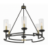 Minka Lavery Hillstone 6 Light 30" Wide Pillar Candle Style Chandelier Sand Coal / Soft Brass