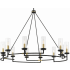 Minka Lavery Hillstone 12 Light 50" Wide Pillar Candle Style Chandelier Sand Coal / Soft Brass
