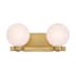 Minka Lavery Mooncrest 2 Light 16" Wide Bathroom Vanity Light with Etched Glass Shades Legacy Brass