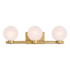 Minka Lavery Mooncrest 3 Light 25" Wide Bathroom Vanity Light with Etched Glass Shades Legacy Brass